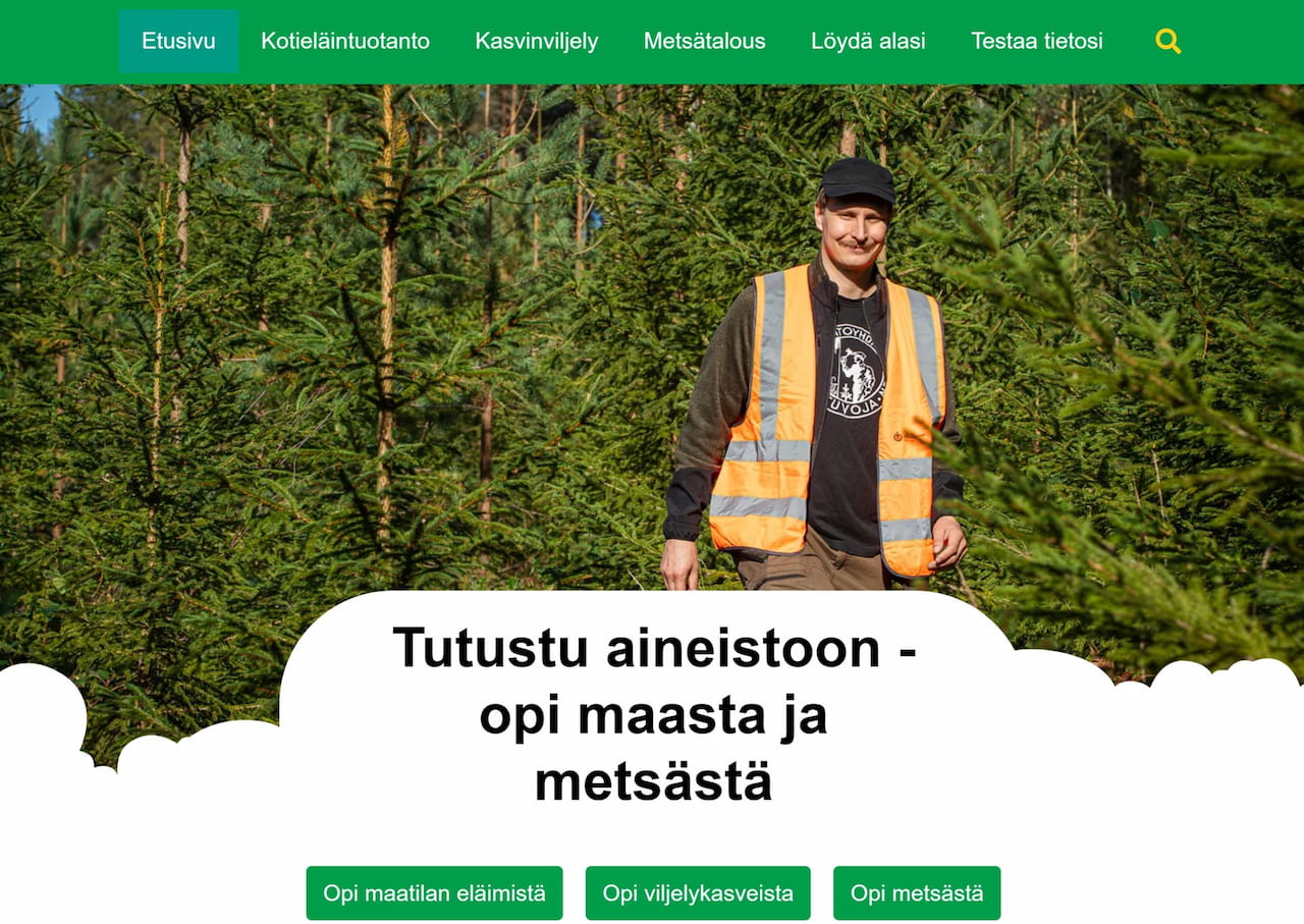Uusi nettisivusto tuo tietoa maa- ja metsätaloudesta koululaisille